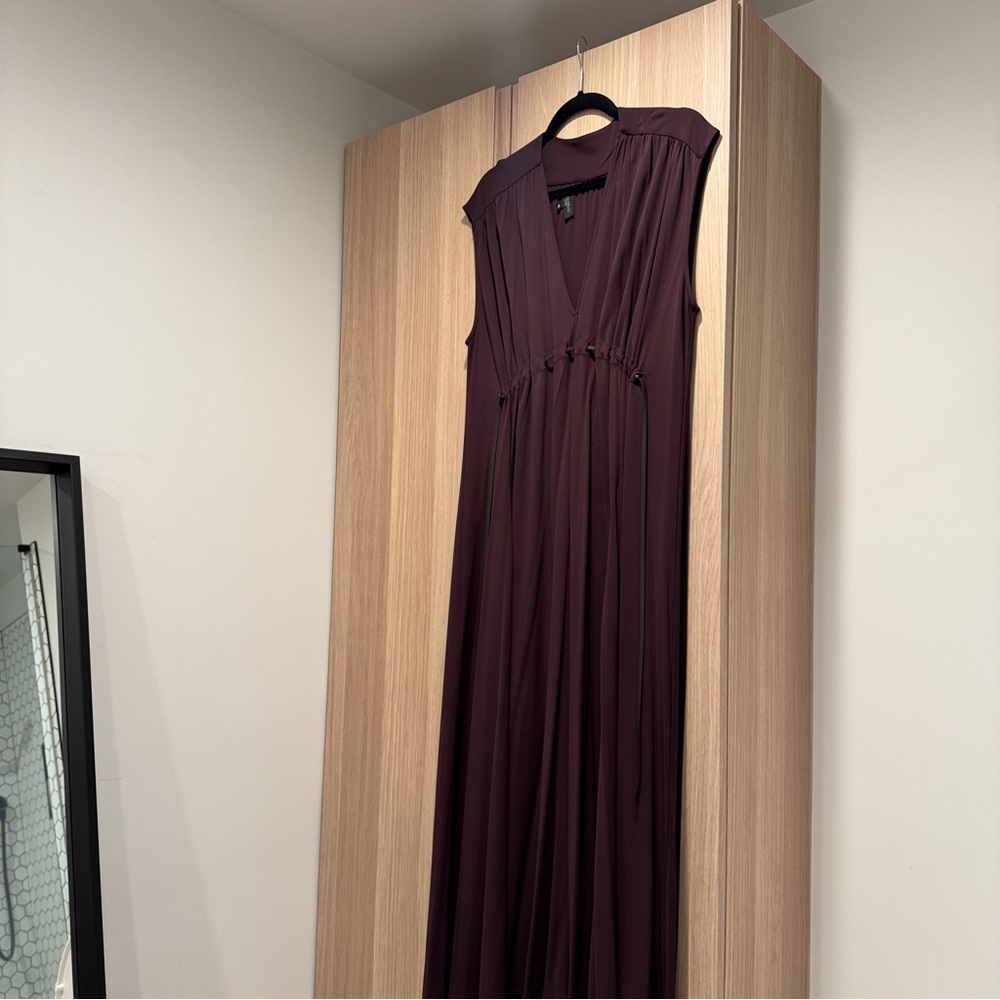 Antonelli Firenze Elegant Eggplant Purple Sleeveless Maxi Dress - Size 46 (XL)